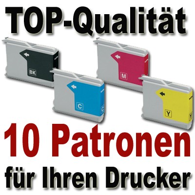 10er SparSet, kompatibel zu BROTHER LC970/LC1000