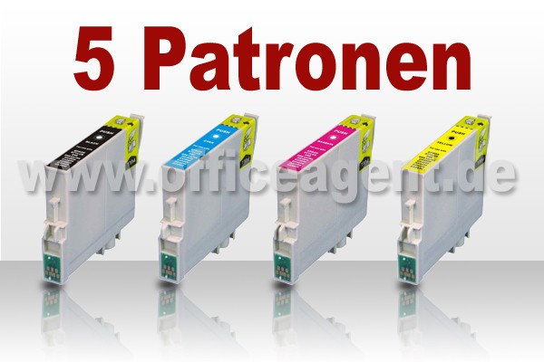 5er SparSet Druckerpatronen, kompatibel zu EPSON T1291-T1294