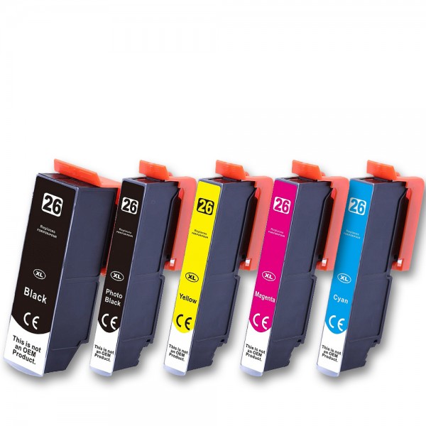 5er SparSet (kompatibel zu EPSON T2601/T2611-T2614/T2621/T2631-T2624)