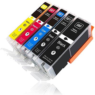 D&C Schwarz Druckerpatronen Kompatibel Für Canon PGI-580 XXL – 2 Stück, Je 25,7 Ml, Für Viele Pixma & TR/TS Modelle